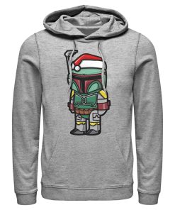 Men’s Star Wars Boba Fett Santa Hat Cartoon Pull Over Hoodie