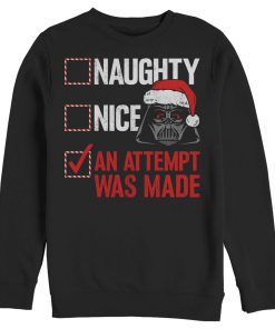Men’s Star Wars Christmas Vader Attempt Made Sweatshirt