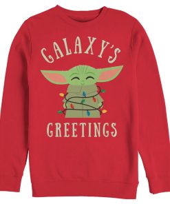 Men’s Star Wars The Mandalorian Christmas The Child Greetings Sweatshirt