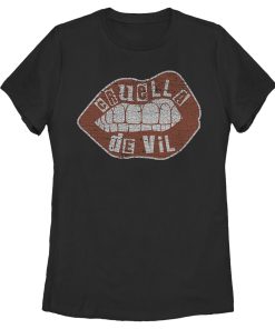 Women’s Cruella Distressed Red Lips Logo T-Shirt