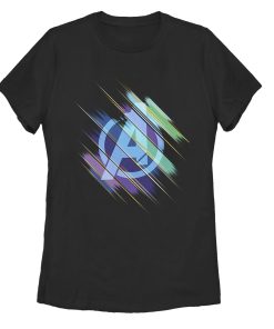 Women’s Marvel Avengers Endgame Logo Glitch Streaks T-Shirt