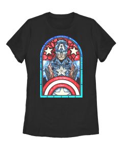 Women’s Marvel Captain America Stained Glass T-Shirt
