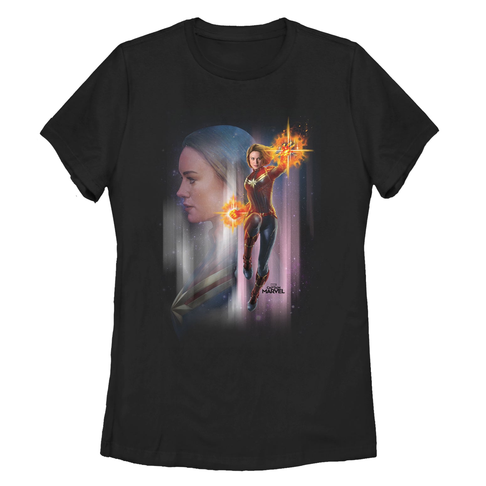 Women's Marvel Captain Marvel Galactic Profile T-Shirt Women's Marvel Captain Marvel Galactic Profile T-Shirt
