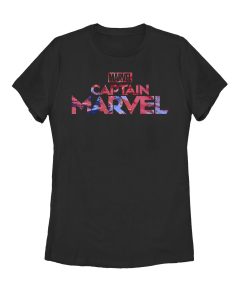 Women’s Marvel Captain Marvel Logo Tie-Dye Print T-Shirt
