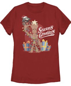 Women’s Marvel Christmas Groot & Rocket Season Grooting T-Shirt