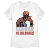 Women’s Marvel Deadpool No One Cares T-Shirt