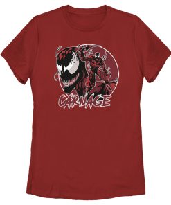 Women’s Marvel Venom Carnage Mask Circle T-Shirt