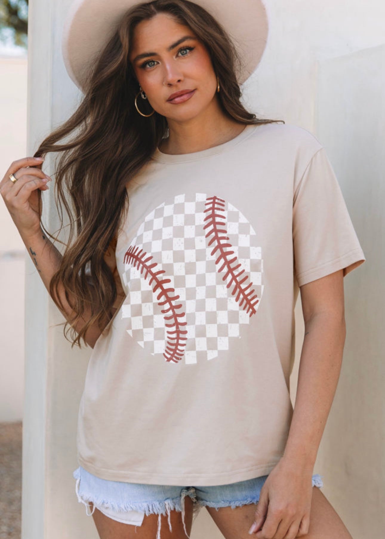 Checkered Baseball Graphic Tee Checkered Baseball Graphic Tee