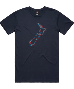 New Zealanaglyph Men’s T-Shirt Navy