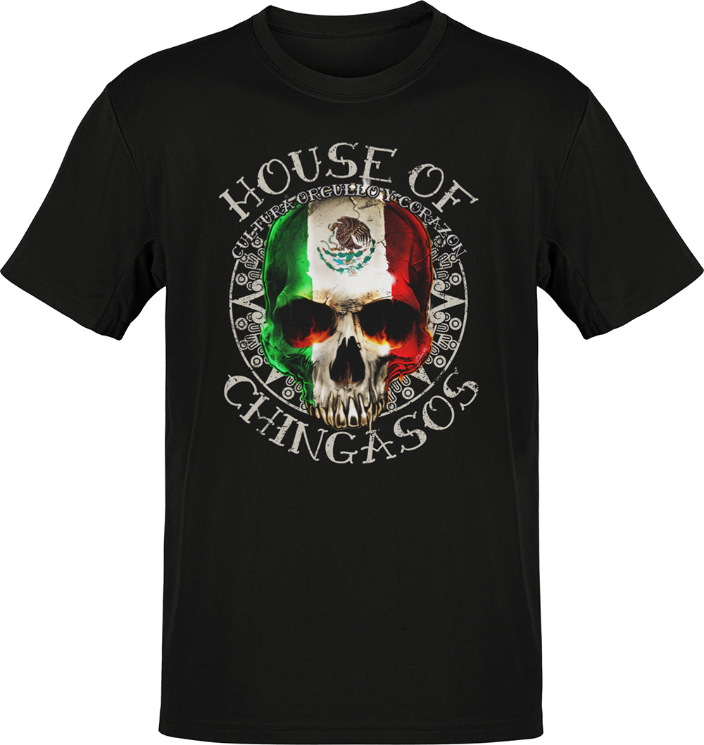 House Of Chingasos Calacas Cultura Old School T-shirt House Of Chingasos Calacas Cultura Old School T-shirt